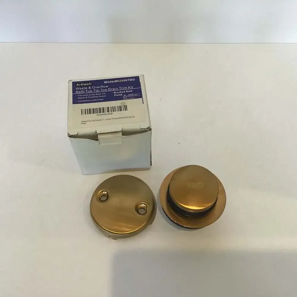 Bath Tub Tip-Toe Drain Trim Kit Model 629907BG, Brushed Gold